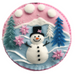 Winter Sign Snowman Decoe-4842 10 Metal Round