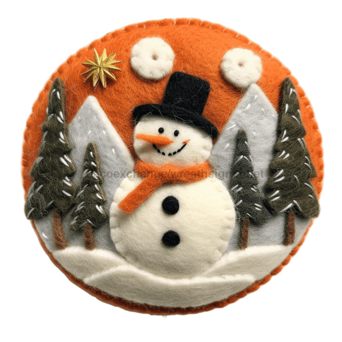Winter Sign Snowman Decoe-4843 10 Metal Round