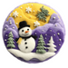 Winter Sign Snowman Decoe-4844 10 Metal Round