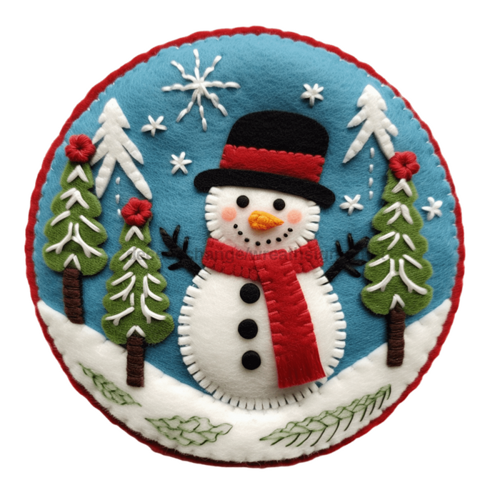 Winter Sign Snowman Decoe-4846 10 Metal Round