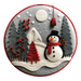 Winter Sign Snowman Decoe-4849 10 Metal Round