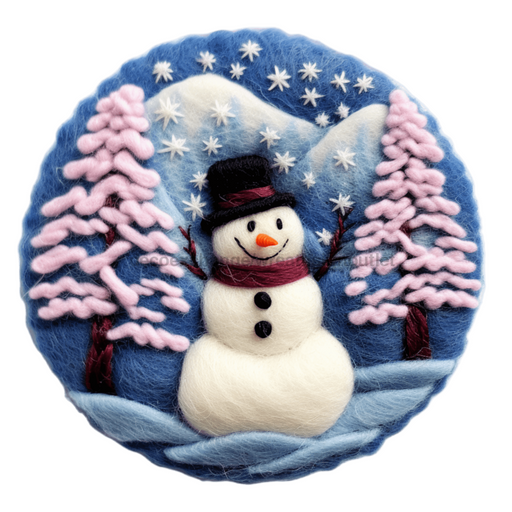 Winter Sign Snowman Decoe-4850 10 Metal Round