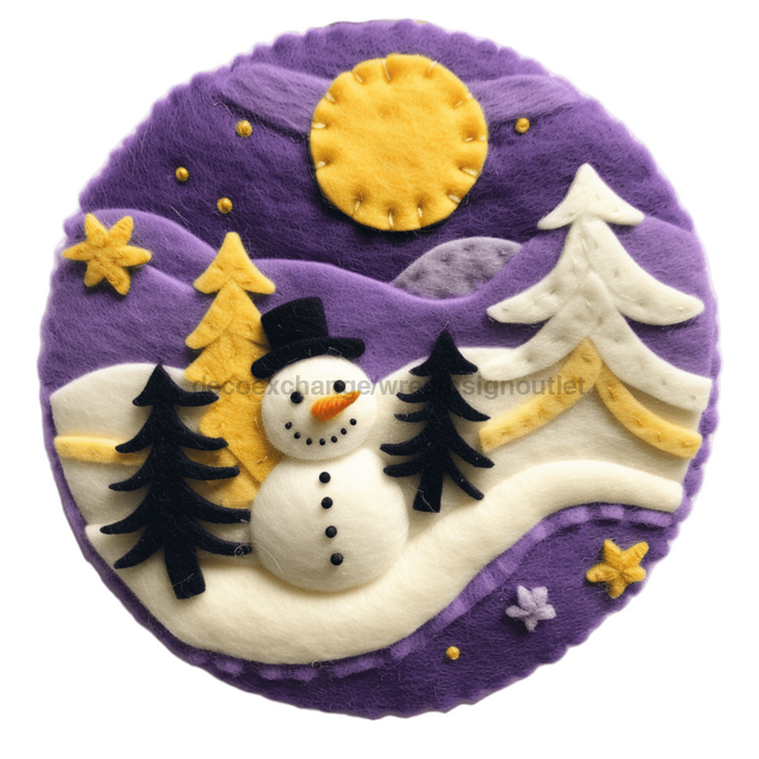 Winter Sign Snowman Decoe-4851 10 Metal Round