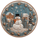 Winter Sign Snowman Decoe-4866 10 Metal Round