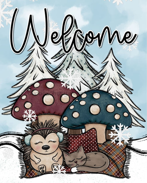 Winter Sign Welcome Decoe-4786 For Wreath 8X10 Metal