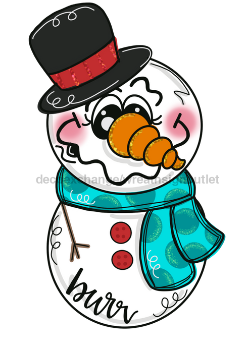 Winter Snowman Door Hanger Mj-W-00042 22’ Wood