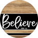 Wooden Believe Door Hanger, DCO-13728-DH, 18in Wood Sign