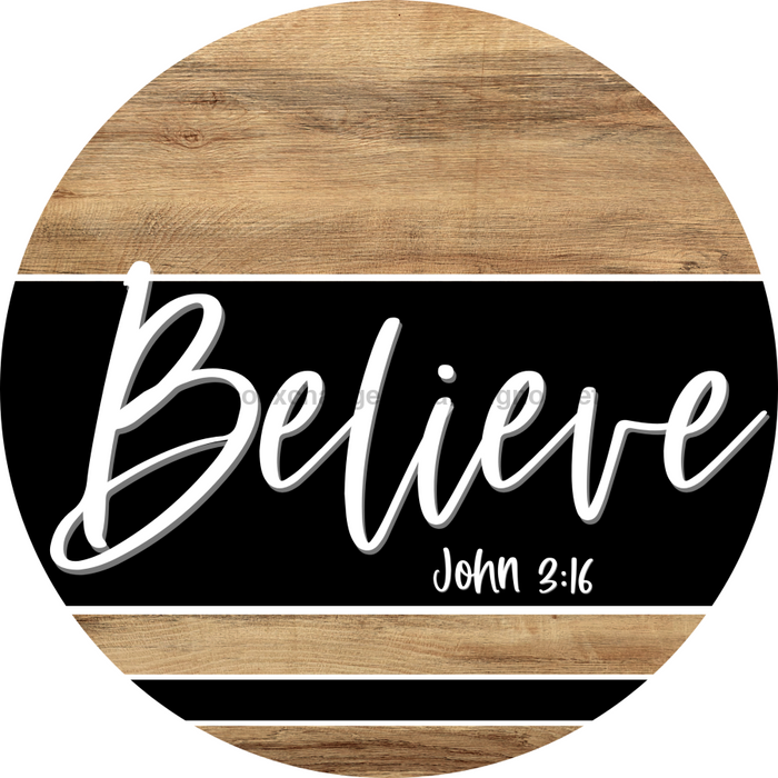 Wooden Believe Door Hanger, DCO-13729-DH, 18in Wood Sign