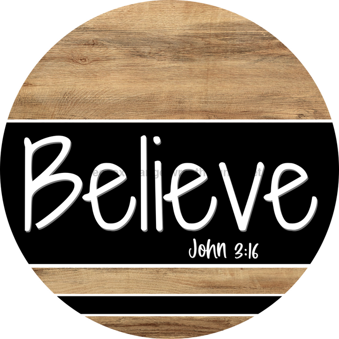 Wooden Believe Door Hanger, DCO-13730-DH, 18in Wood Sign