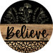 Wooden Believe Door Hanger, DCO-13734-DH, 18in Wood Sign