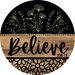 Wooden Believe Door Hanger, DCO-13734-DH, 18in Wood Sign