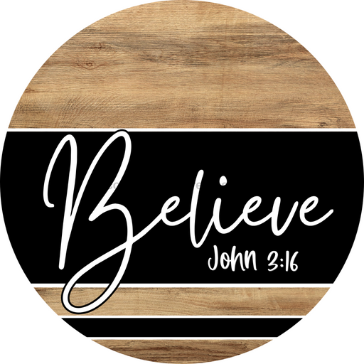 Wooden Believe Door Hanger, DCO-13735-DH, 18in Wood Sign