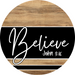 Wooden Believe Door Hanger, DCO-13735-DH, 18in Wood Sign