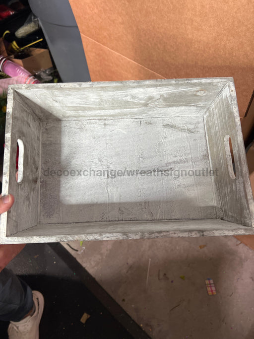 Wooden Tray Med Gray Wh 4013Gy Container