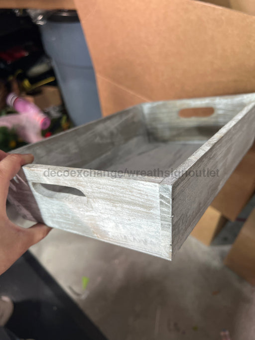 Wooden Tray Med Gray Wh 4013Gy Container