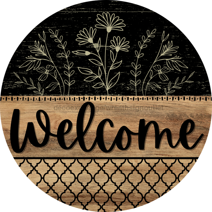 Wooden Welcome Door Hanger, DCO-13709-DH, 18in Wood Sign