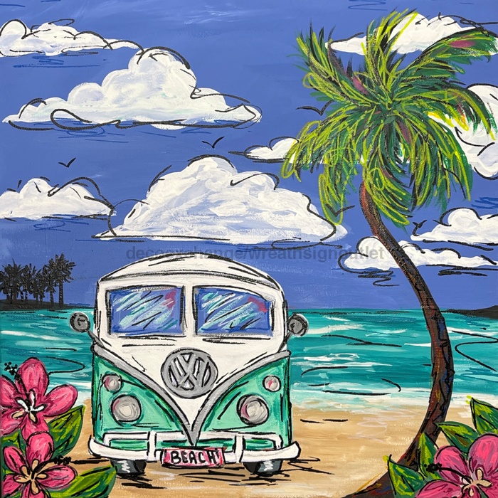 Wreath Sign, 10x10" Beach Sign, CH-009, DecoExchange, Sign For Wreath - DecoExchange