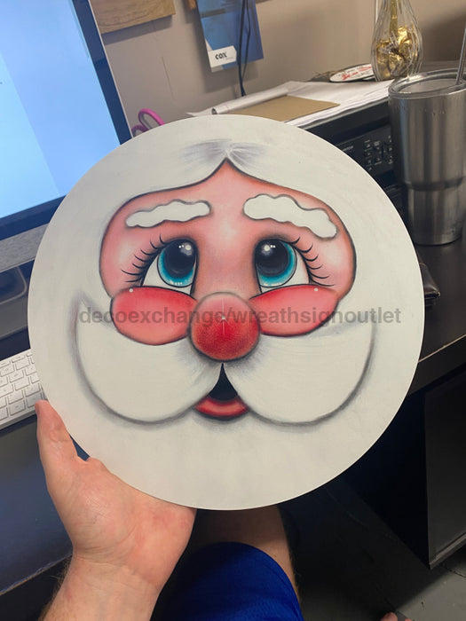 Wreath Sign, 18" Wood Round  Santa Face Sign - IW-004, DecoExchange, Sign For Wreaths