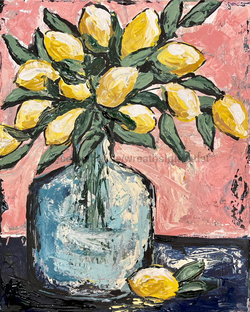 Wreath Sign, 8x10" Lemon Sign, Metal Sign, CH-018, Sign For Wreath, DecoExchange - DecoExchange