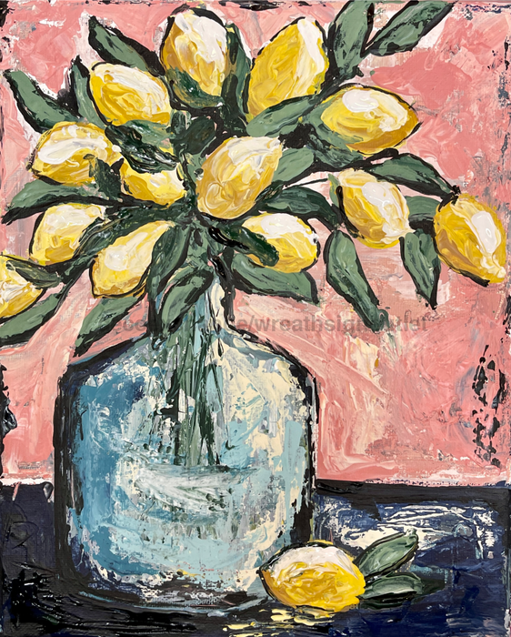 Wreath Sign, 8x10" Lemon Sign, Metal Sign, CH-018, Sign For Wreath, DecoExchange - DecoExchange