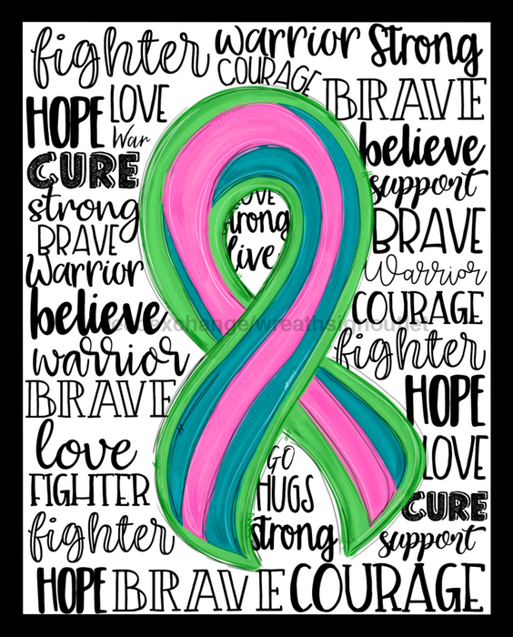 Wreath Sign, Awareness Sign, Metastatic Breast Cancer, 8x10" Metal Sign DECOE-896, Sign For Wreath, DecoExchange - DecoExchange