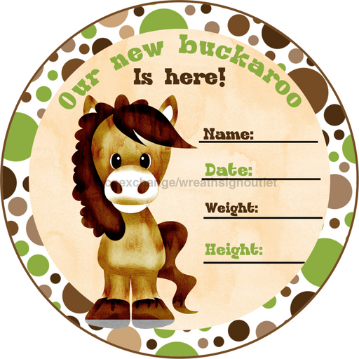 Wreath Sign, baby Sign, horse Sign, DECOE-540, Sign For Wreath, DecoExchange - DecoExchange