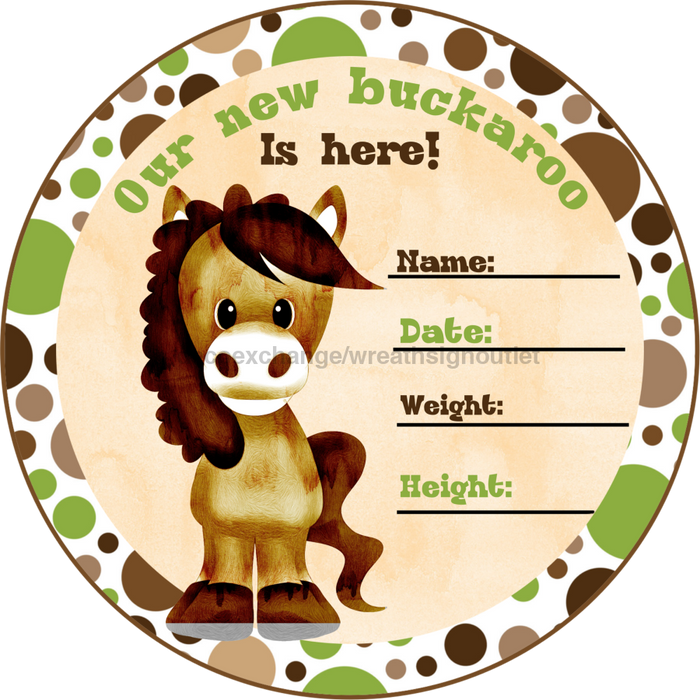 Wreath Sign, baby Sign, horse Sign, DECOE-540, Sign For Wreath, DecoExchange - DecoExchange