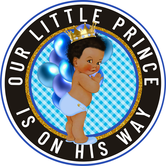 Wreath Sign, Baby Sign, Prince is Born, Welcome Sign, 18" Wood Round  Sign DECOE-301, Sign For Wreath, DecoExchange