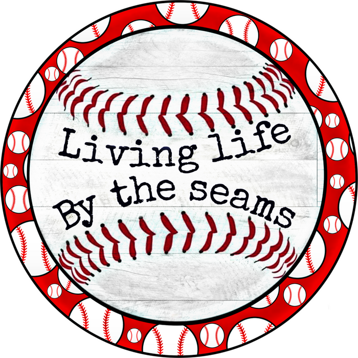 Wreath Sign, Baseball Sign, Welcome Sign, 10" Round Metal Sign DECOE-299, Sign For Wreath, DecoExchange - DecoExchange