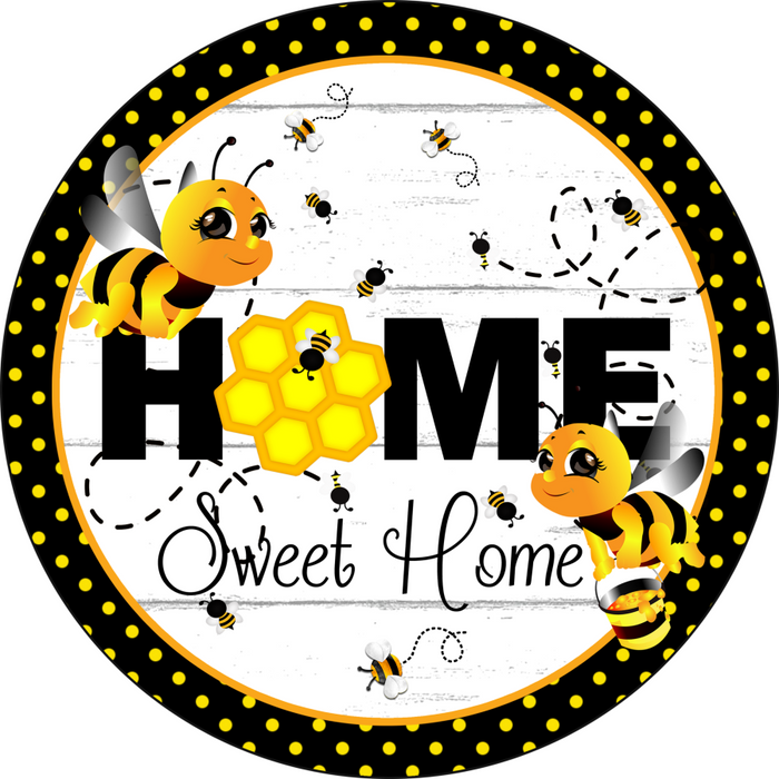 Wreath Sign, Bee Sign, Home Sign, Black and White Sign, DECOE-529, Sign For Wreath, DecoExchange - DecoExchange
