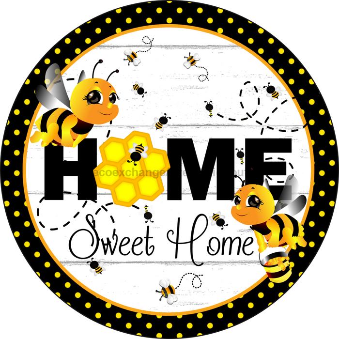 Wreath Sign, Bee Sign, Home Sign, Black and White Sign, DECOE-529, Sign For Wreath, DecoExchange - DecoExchange