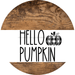 Wreath Sign Black And White Fall Hello Pumpkin Decoe-2347 For Round 18 Wood