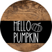 Wreath Sign Black And White Fall Hello Pumpkin Decoe-2348 For Round 10 Wood