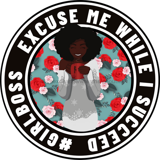 Wreath Sign, Black Excellence, Black History Month, Welcome Sign, 10" Round Metal Sign DECOE-300, Sign For Wreath, DecoExchange - DecoExchange