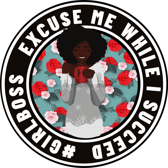 Wreath Sign, Black Excellence, Black History Month, Welcome Sign, 18" Wood Round  Sign DECOE-300, Sign For Wreath, DecoExchange