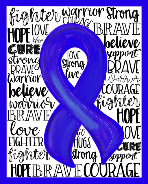 Wreath Sign, Blue Awareness Sign, Colon Cancer, 8x10" Metal Sign DECOE-897, Sign For Wreath, DecoExchange - DecoExchange