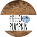 Wreath Sign Blue Fall Hello Pumpkin Decoe-2345 For Round 12 metal
