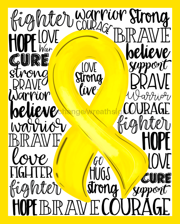 yellow bone cancer ribbon
