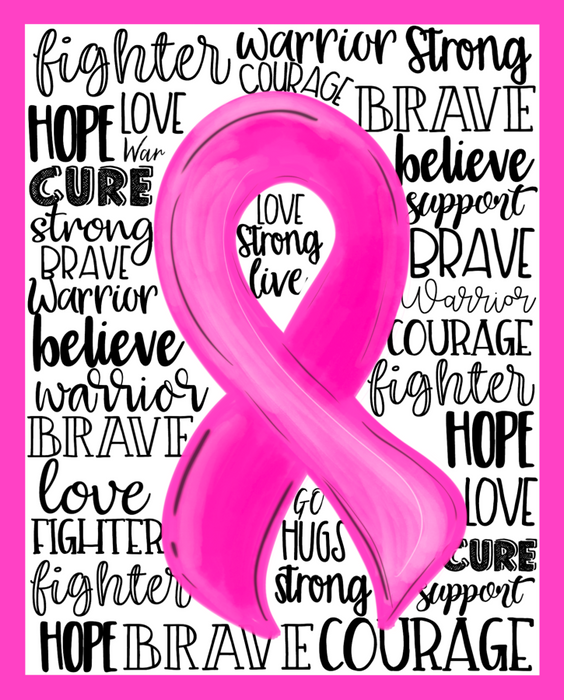 Wreath Sign, Breast Cancer Awareness Sign, 8x10" Metal Sign DECOE-916, Sign For Wreath, DecoExchange - DecoExchange