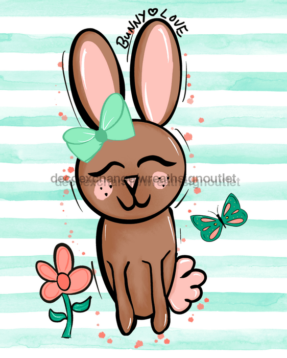 Wreath Sign, Bunny, Easter Sign, Spring Sign, 8x10"Metal Sign DECOE-409, Sign For Wreath, DecoExchange - DecoExchange