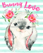 Wreath Sign, Bunny Love, Easter Sign, Spring Sign, 8x10"Metal Sign DECOE-408, Sign For Wreath, DecoExchange - DecoExchange
