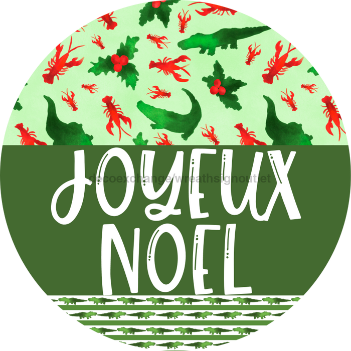 Wreath Sign Cajun Christmas Joyeux Noel Welcome Gift Decoe-2633 For Round Decoexchange