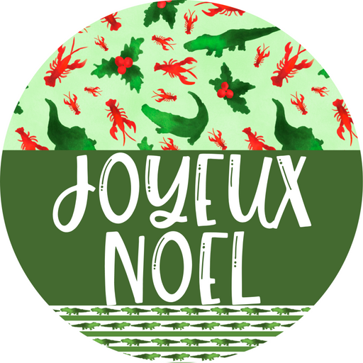 Wreath Sign Cajun Christmas Joyeux Noel Welcome Gift Decoe-2633 For Round Decoexchange