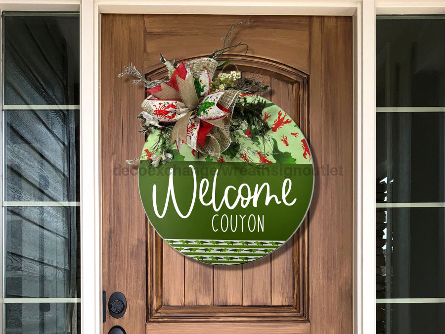 Wreath Sign Cajun Christmas Welcome Couyon Gift Decoe-2639 For Round Decoexchange