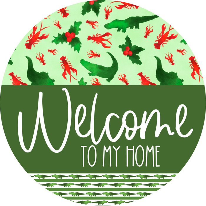 Wreath Sign Cajun Christmas Welcome To My Home Gift Decoe-2637 For Round Decoexchange
