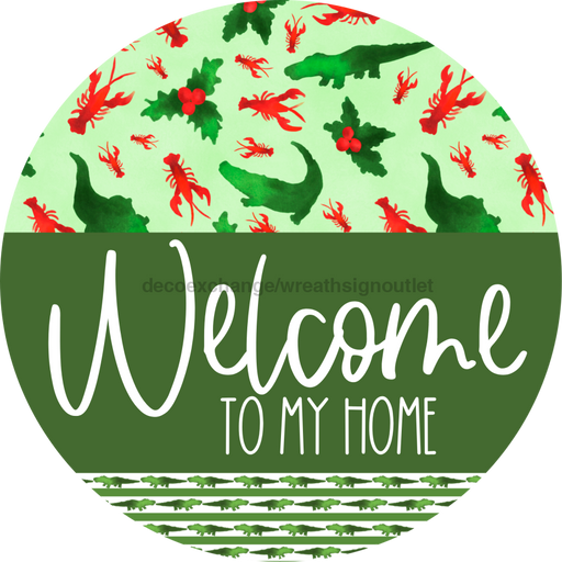 Wreath Sign Cajun Christmas Welcome To My Home Gift Decoe-2637 For Round Decoexchange