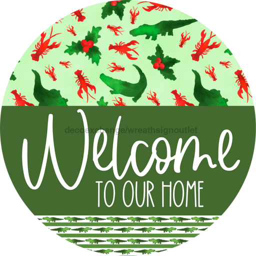 Wreath Sign Cajun Christmas Welcome To Our Home Gift Decoe-2636 For Round Decoexchange