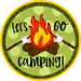 Wreath Sign, Camping Sign, Lets Go Camping, 10" Round Metal Sign, TB-011, DecoExchange, Sign For Wreaths - DecoExchange