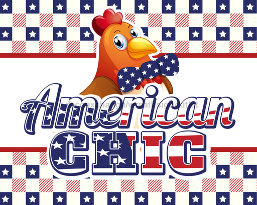 Wreath Sign, Chicken Patriotic Sign, 8x10" Metal Sign, DECOE-490, DecoExchange, Sign For Wreath - DecoExchange