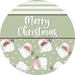 Wreath Sign Christmas Door Hanger Merry Vintage Santa Decoe-2377 For Round 18 Wood